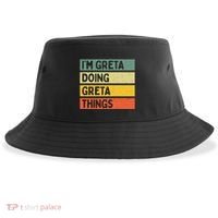IM Greta Doing Greta Things Funny Personalized Quote Sustainable Bucket Hat thumb 0