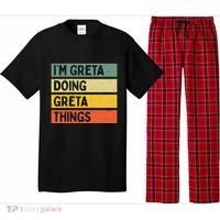 IM Greta Doing Greta Things Funny Personalized Quote Pajama Set thumb 0