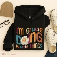 IM Gracie Doing Gracie Things Funny Groovy Retro Gracie Hoodie thumb 4
