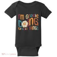 IM Gracie Doing Gracie Things Funny Groovy Retro Gracie Baby Bodysuit thumb 0