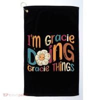 IM Gracie Doing Gracie Things Funny Groovy Retro Gracie Golf Towel thumb 0