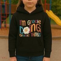 IM Gracie Doing Gracie Things Funny Groovy Retro Gracie Kids Hoodie thumb 3