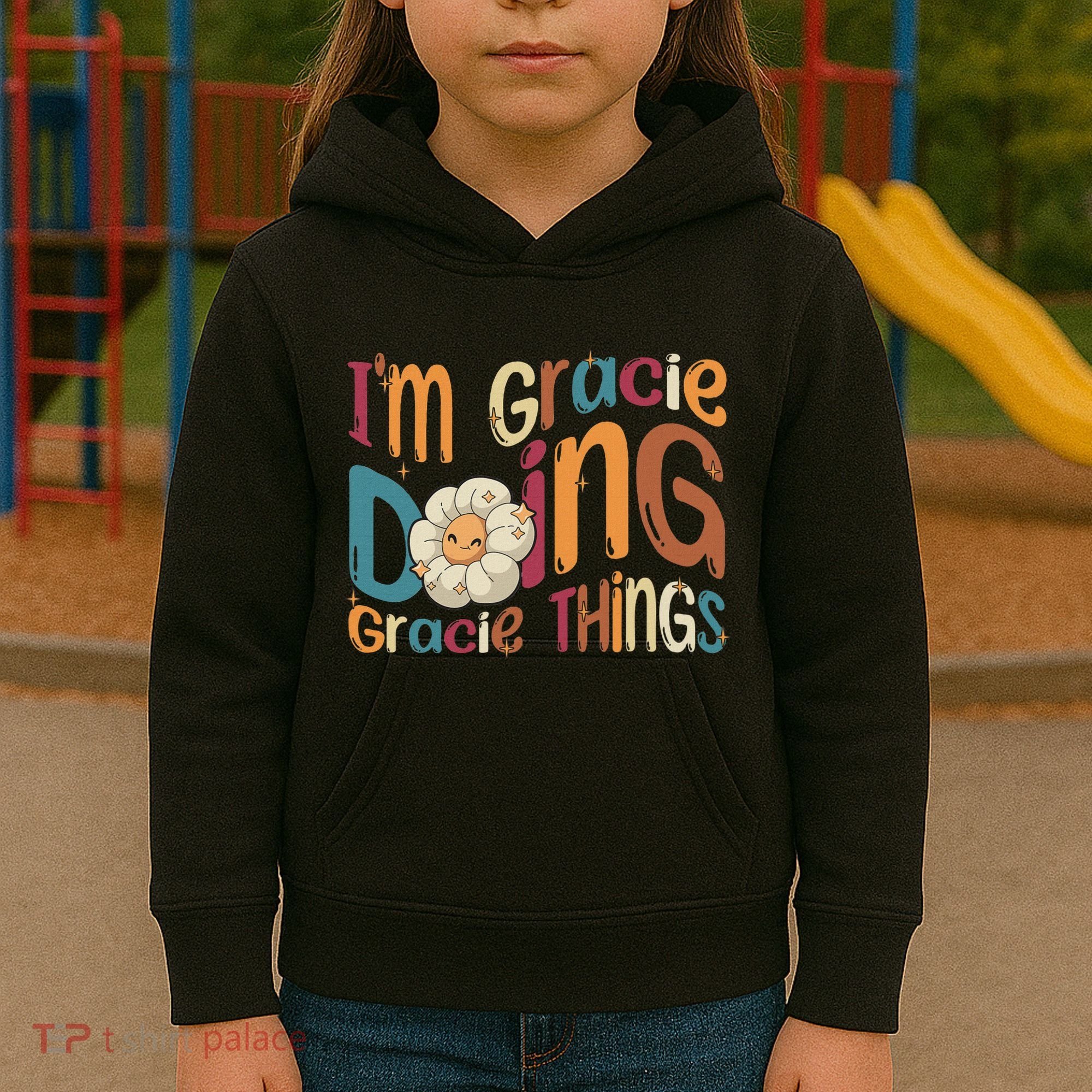 IM Gracie Doing Gracie Things Funny Groovy Retro Gracie Kids Hoodie
