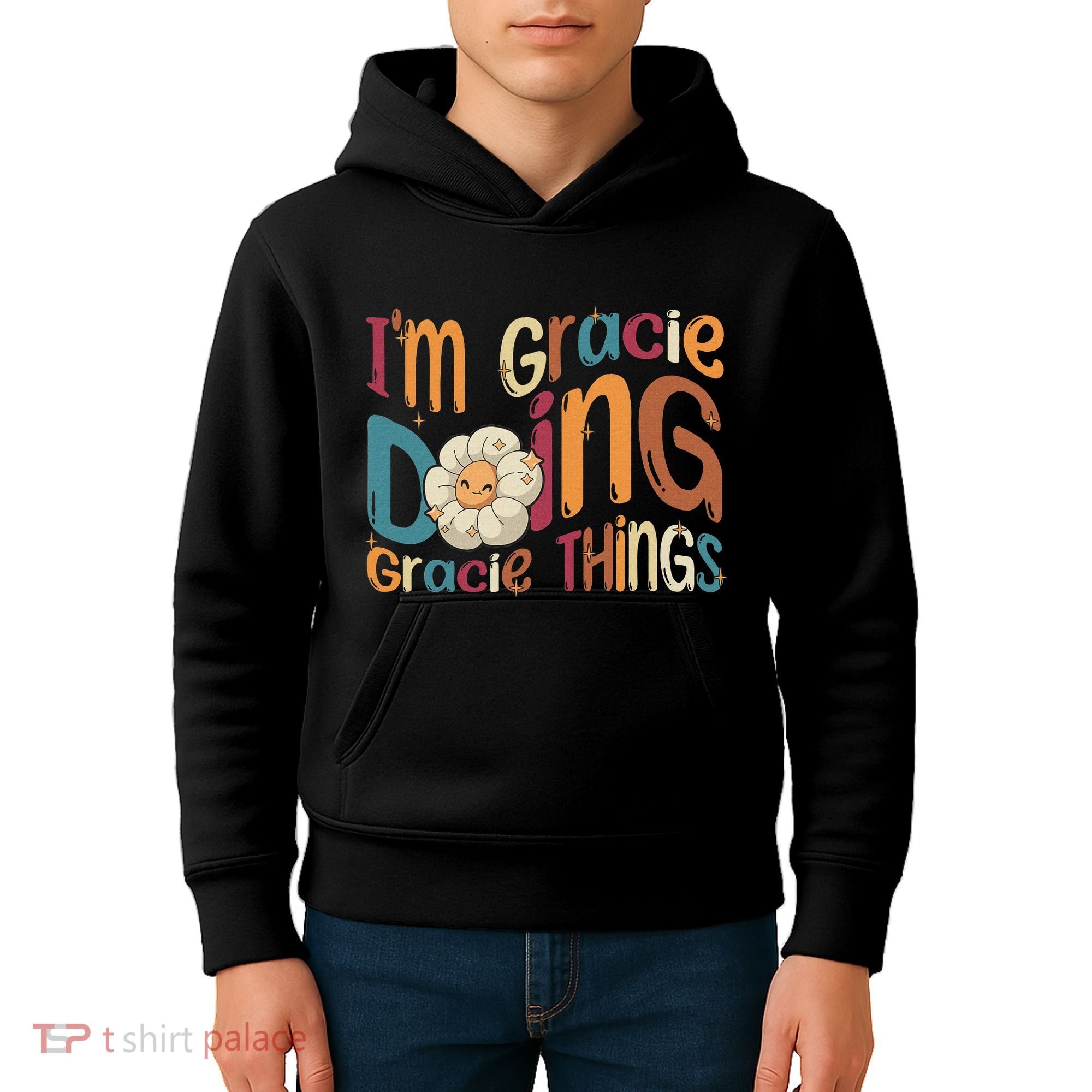IM Gracie Doing Gracie Things Funny Groovy Retro Gracie Kids Hoodie