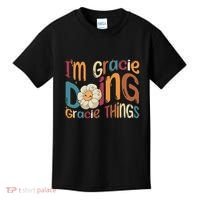 IM Gracie Doing Gracie Things Funny Groovy Retro Gracie Kids T-Shirt thumb 0