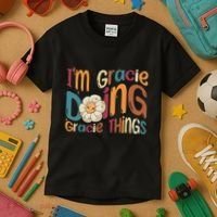 IM Gracie Doing Gracie Things Funny Groovy Retro Gracie Kids T-Shirt thumb 3