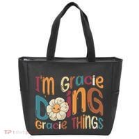 IM Gracie Doing Gracie Things Funny Groovy Retro Gracie Tote Bag thumb 0