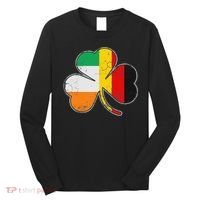 Irish German Flag Shamrock Funny St Patricks Day Gifts Long Sleeve Shirt thumb 0