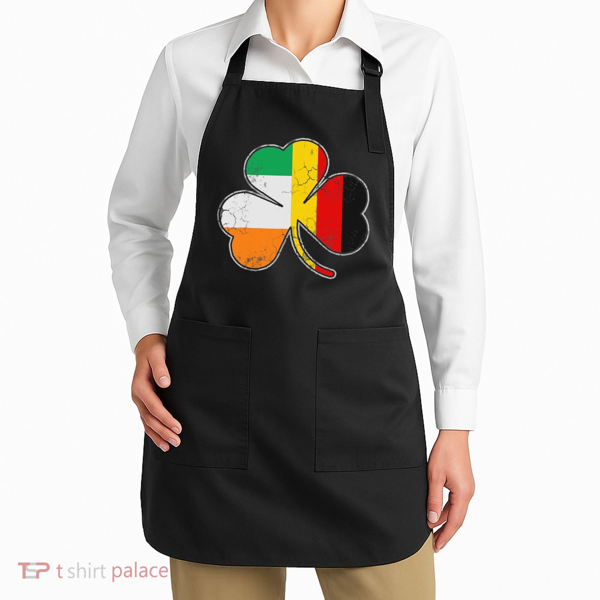 Irish German Flag Shamrock Funny St Patricks Day Gifts Apron