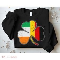 Irish German Flag Shamrock Funny St Patricks Day Gifts Sweatshirt thumb 2