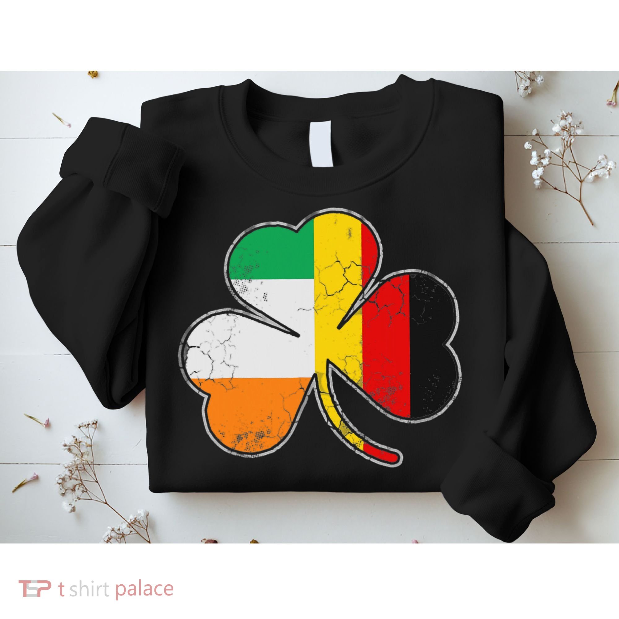Irish German Flag Shamrock Funny St Patricks Day Gifts Sweatshirt