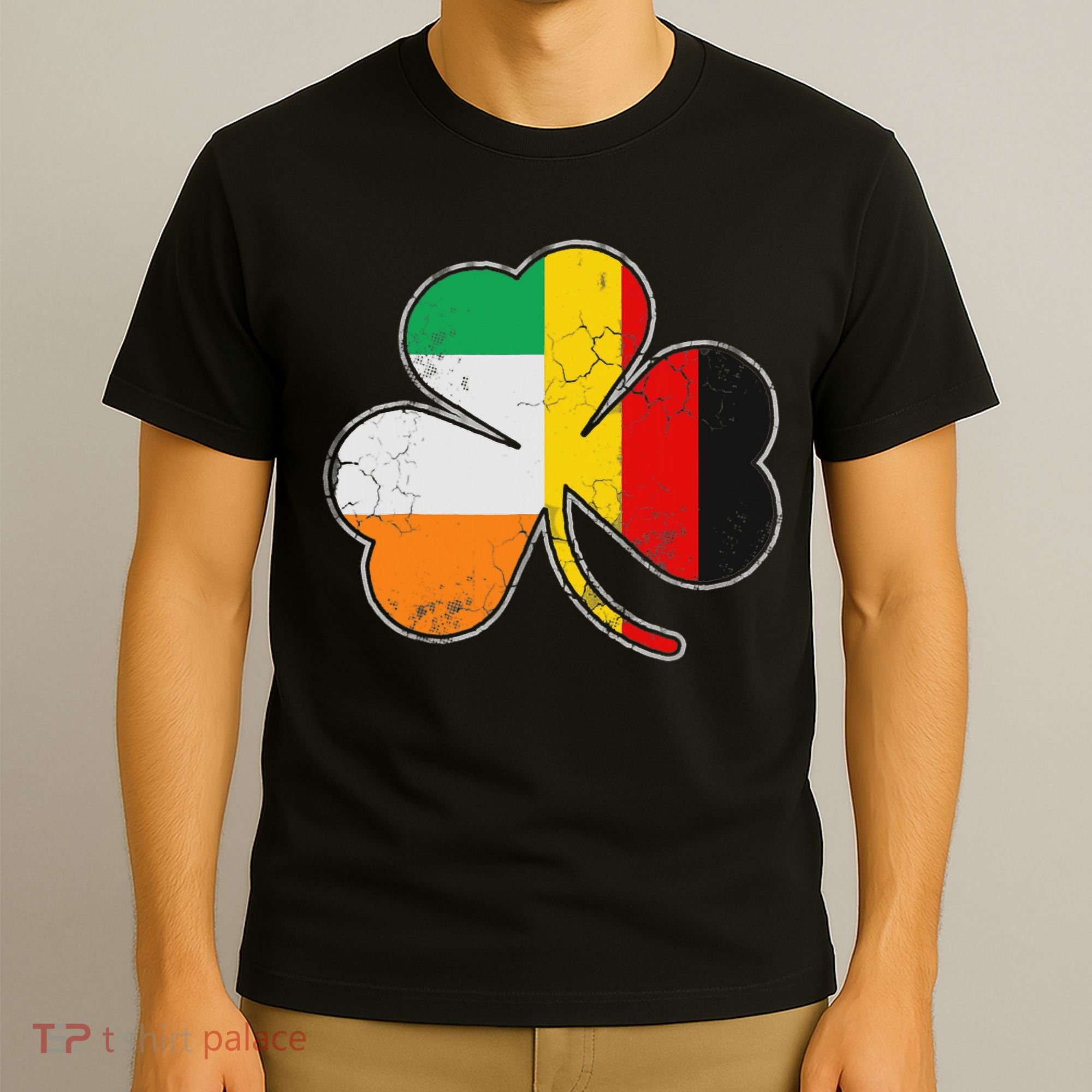 Irish German Flag Shamrock Funny St Patricks Day Gifts T-Shirt