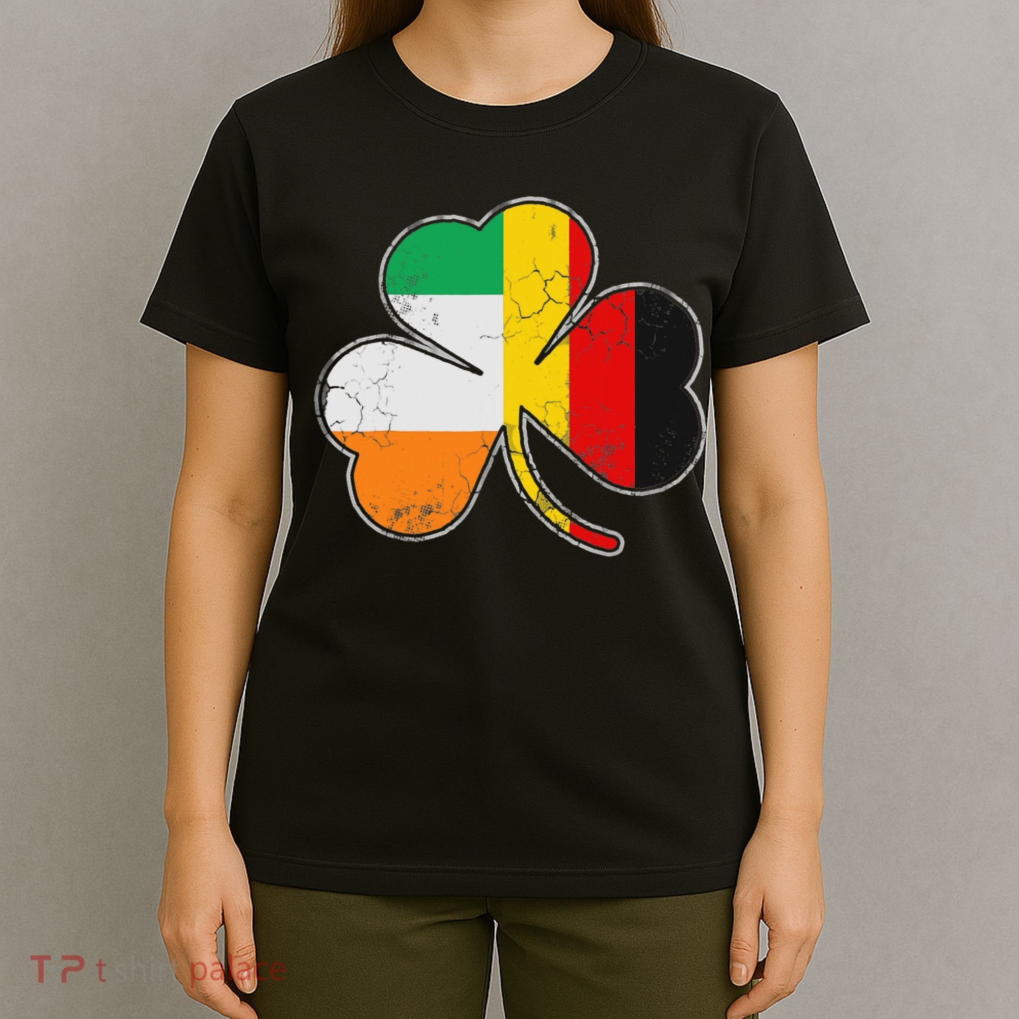 Irish German Flag Shamrock Funny St Patricks Day Gifts T-Shirt