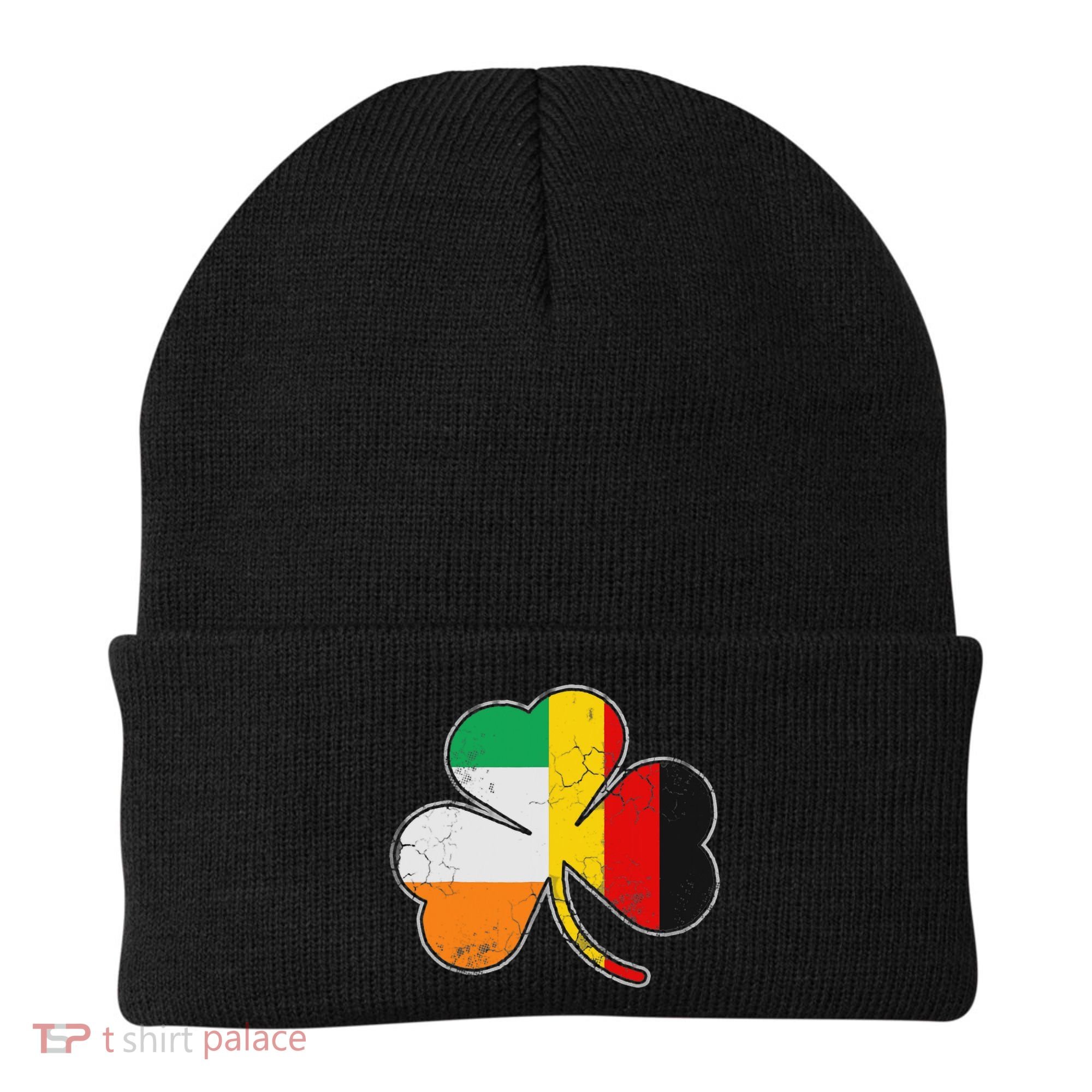 Irish German Flag Shamrock Funny St Patricks Day Gifts Beanie