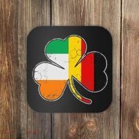 Irish German Flag Shamrock Funny St Patricks Day Gifts Coaster thumb 0