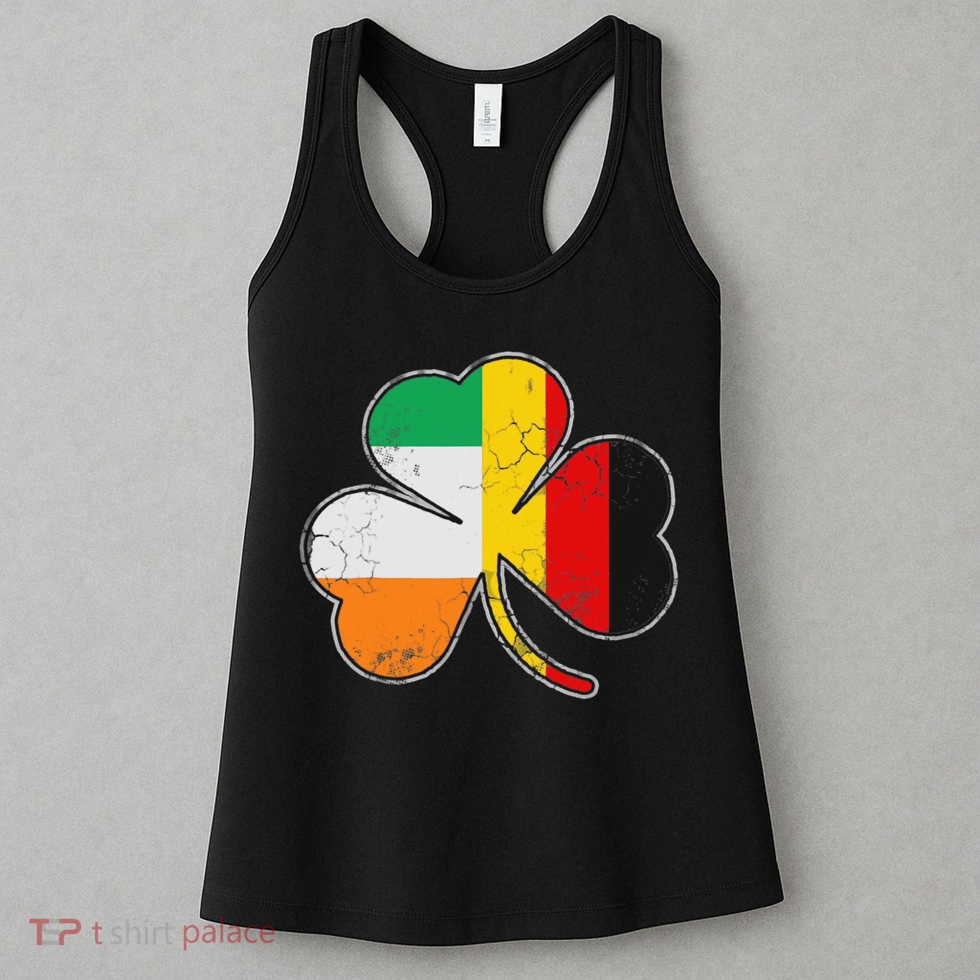 Irish German Flag Shamrock Funny St Patricks Day Gifts Women's Tank Top