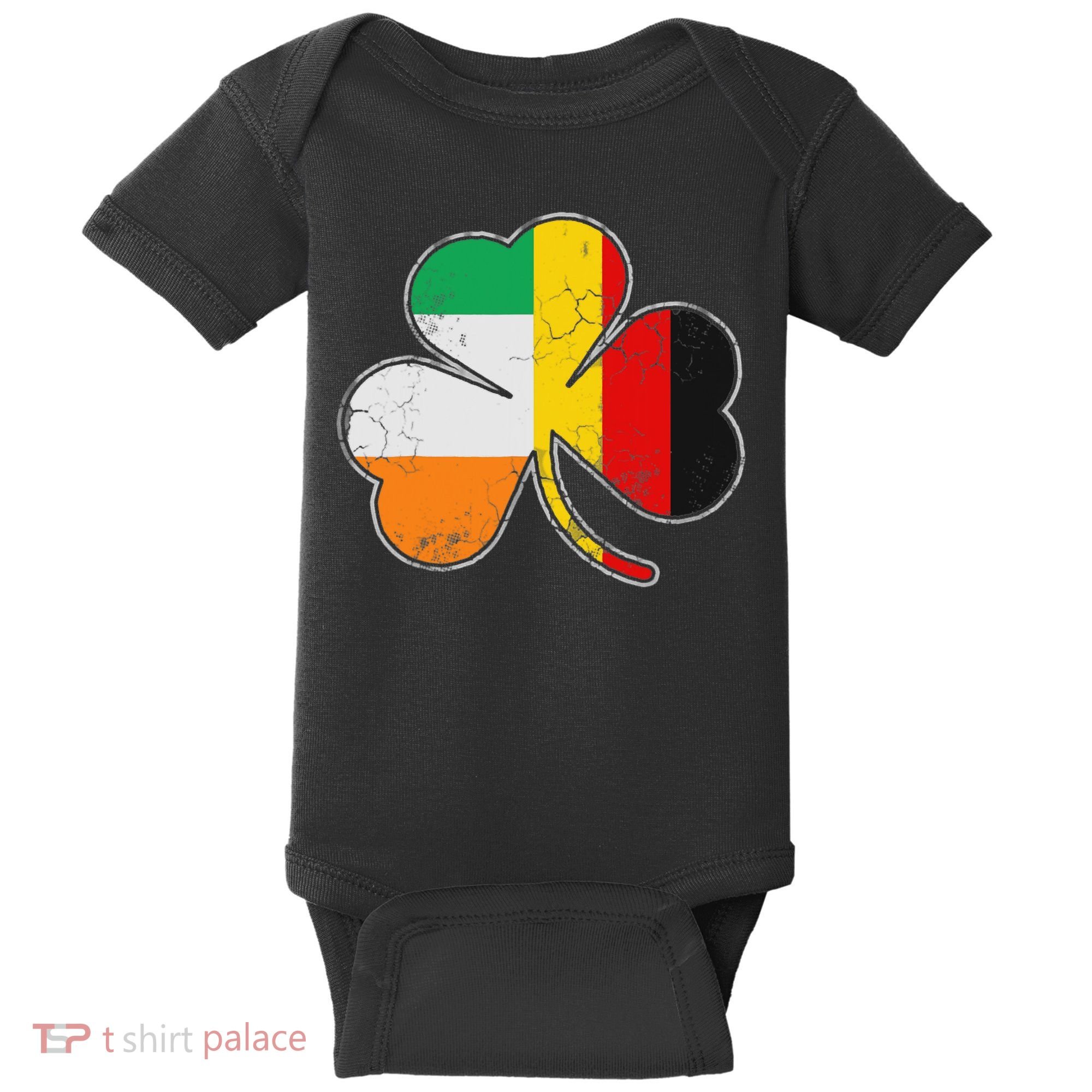 Irish German Flag Shamrock Funny St Patricks Day Gifts Baby Bodysuit