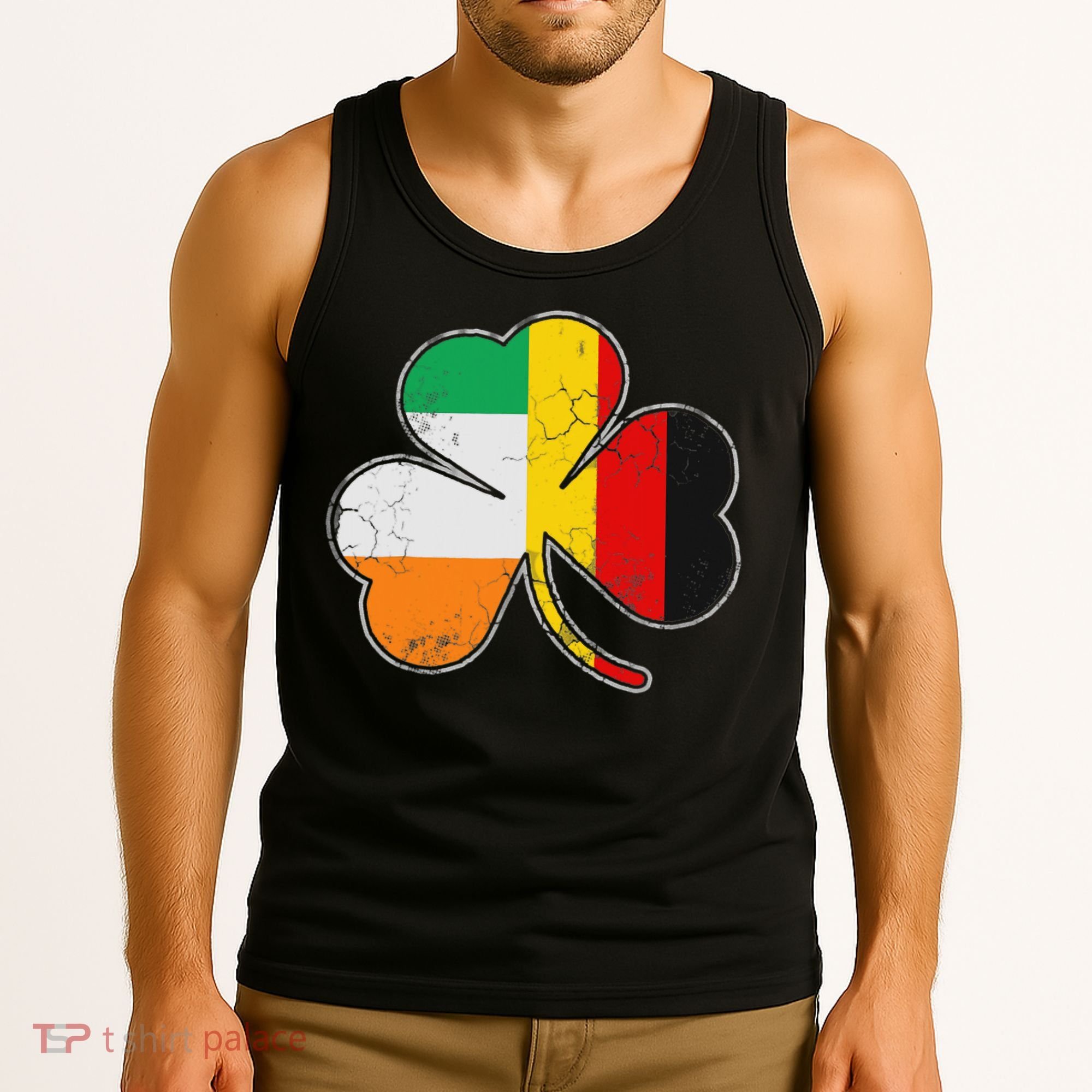 Irish German Flag Shamrock Funny St Patricks Day Gifts Tank Top