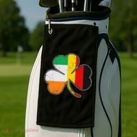 Irish German Flag Shamrock Funny St Patricks Day Gifts Golf Towel thumb 2