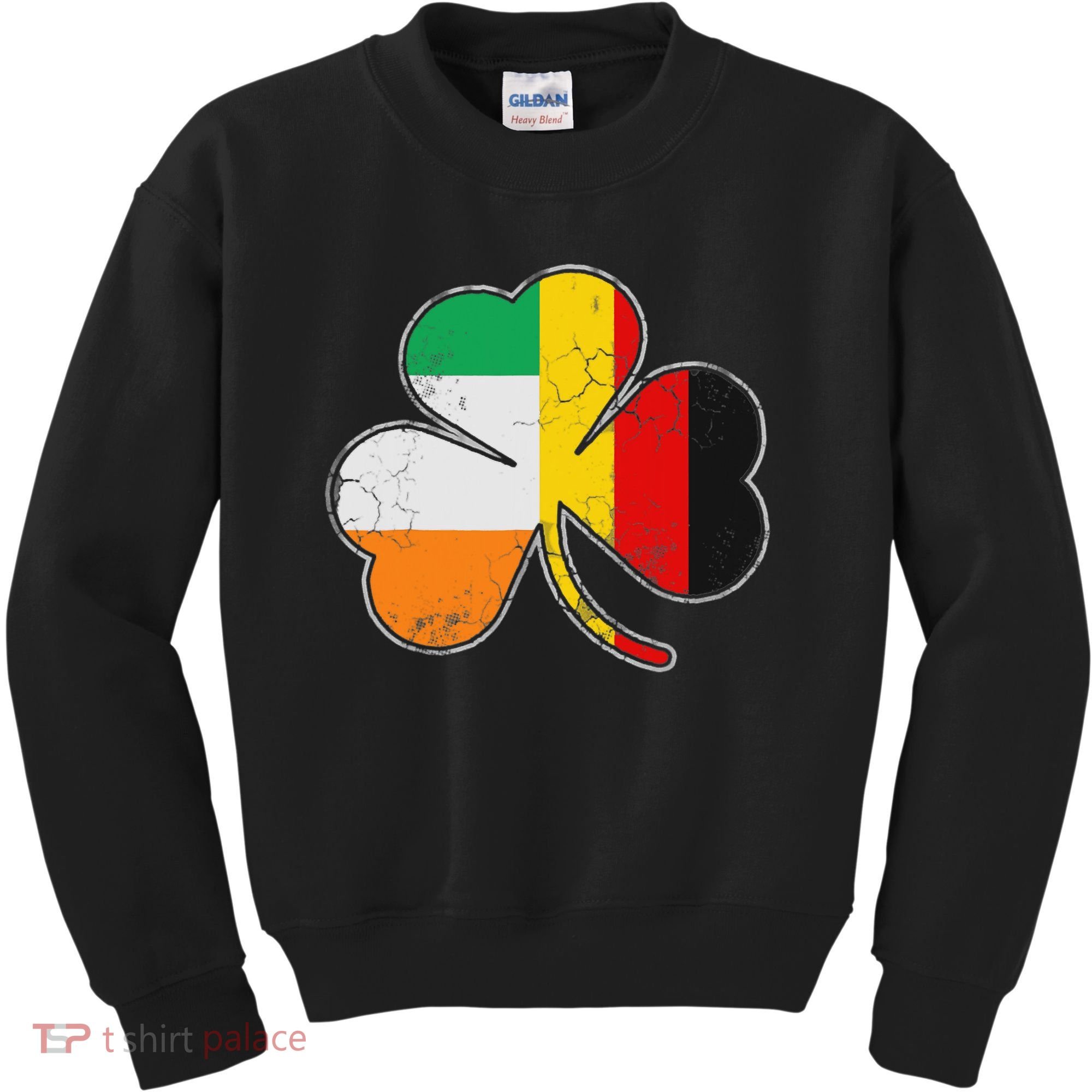 Irish German Flag Shamrock Funny St Patricks Day Gifts Kids Sweatshirt