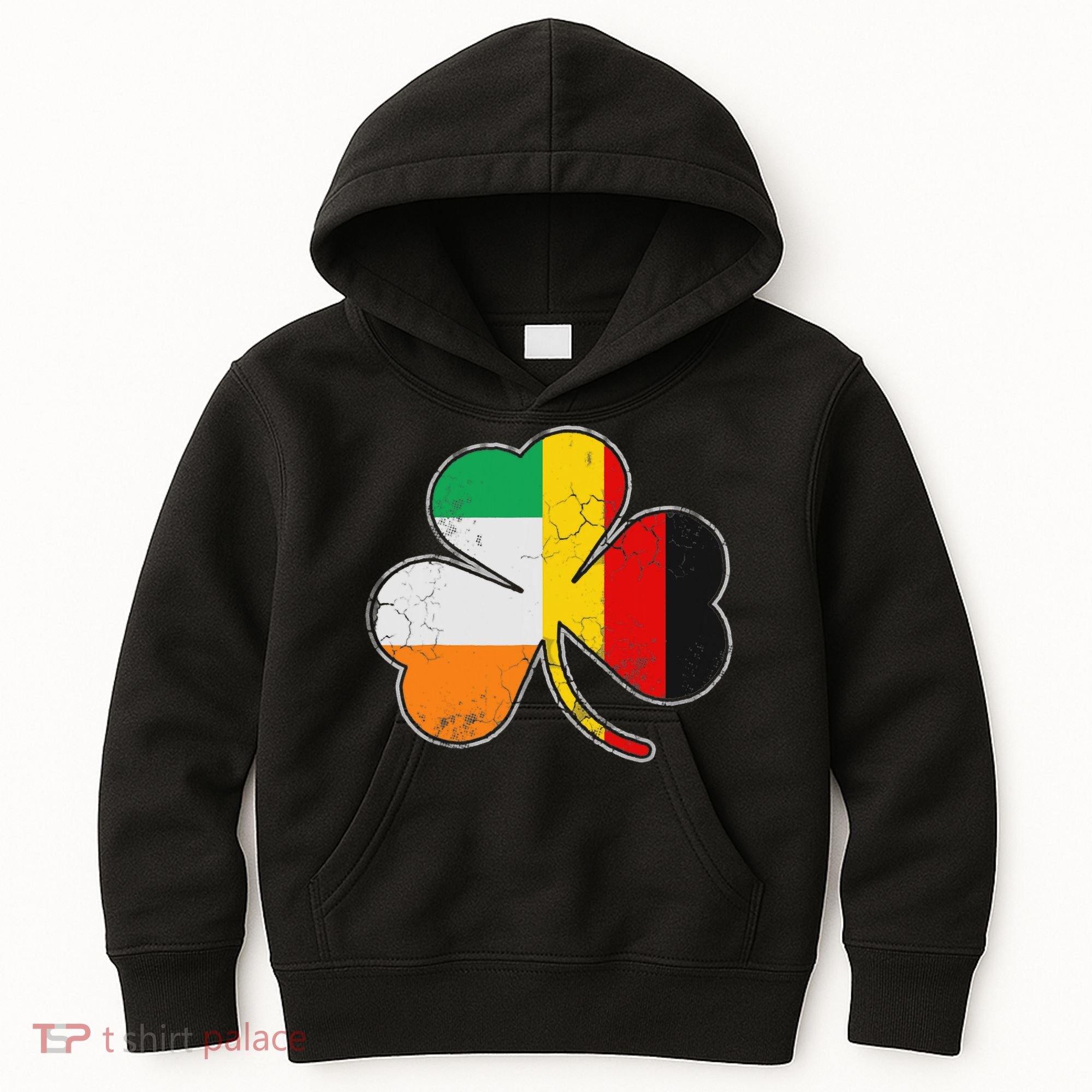 Irish German Flag Shamrock Funny St Patricks Day Gifts Kids Hoodie