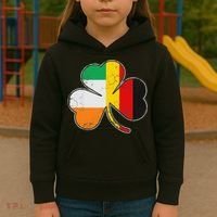 Irish German Flag Shamrock Funny St Patricks Day Gifts Kids Hoodie thumb 3