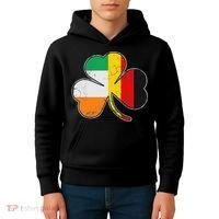Irish German Flag Shamrock Funny St Patricks Day Gifts Kids Hoodie thumb 4