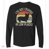 I've Got Friends In Low Places Corgi Comfort Colors Heavyweight Long Sleeve T-Shirt thumb 0