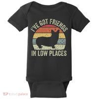 I've Got Friends In Low Places Corgi Baby Bodysuit thumb 0