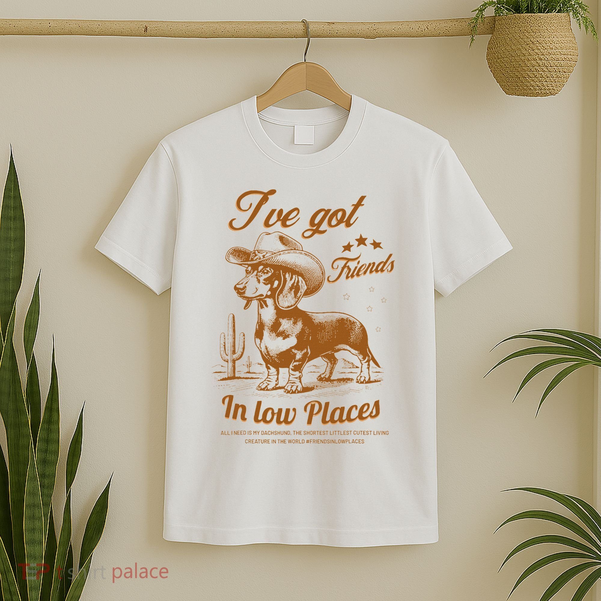 I've Got Friends In Low Places Dachshund Cowboy  T-Shirt