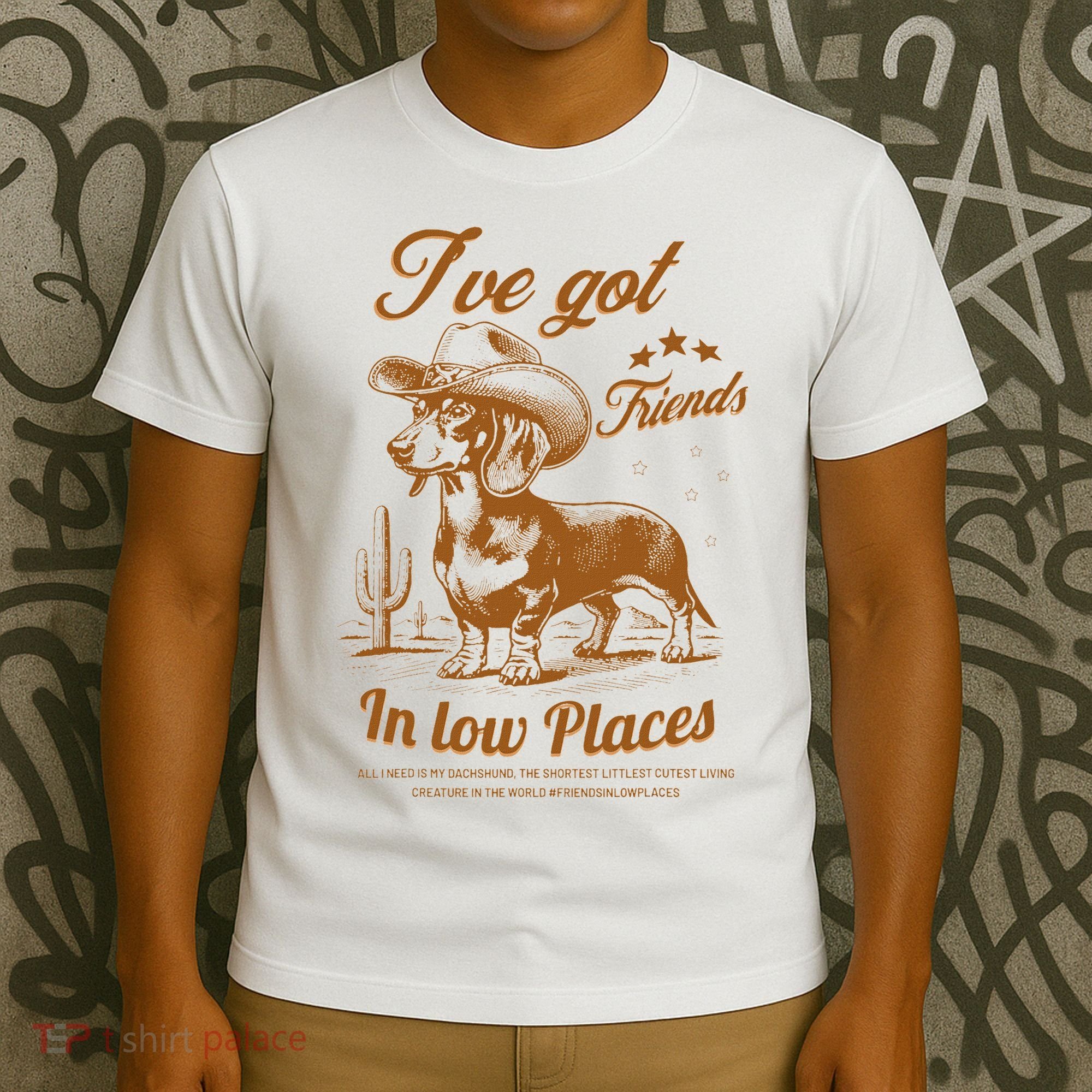 I've Got Friends In Low Places Dachshund Cowboy  T-Shirt