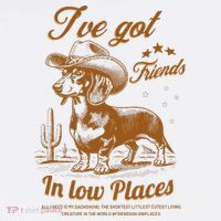 I've Got Friends In Low Places Dachshund Cowboy  T-Shirt thumb 7