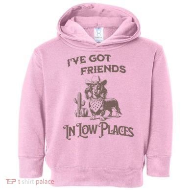 IVe Got Friends In Low Places Dachshund Toddler Hoodie