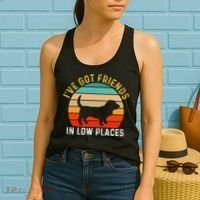 IVe Got Friends In Low Places Basset Hound Funny Dog Retro Women's Tank Top thumb 2