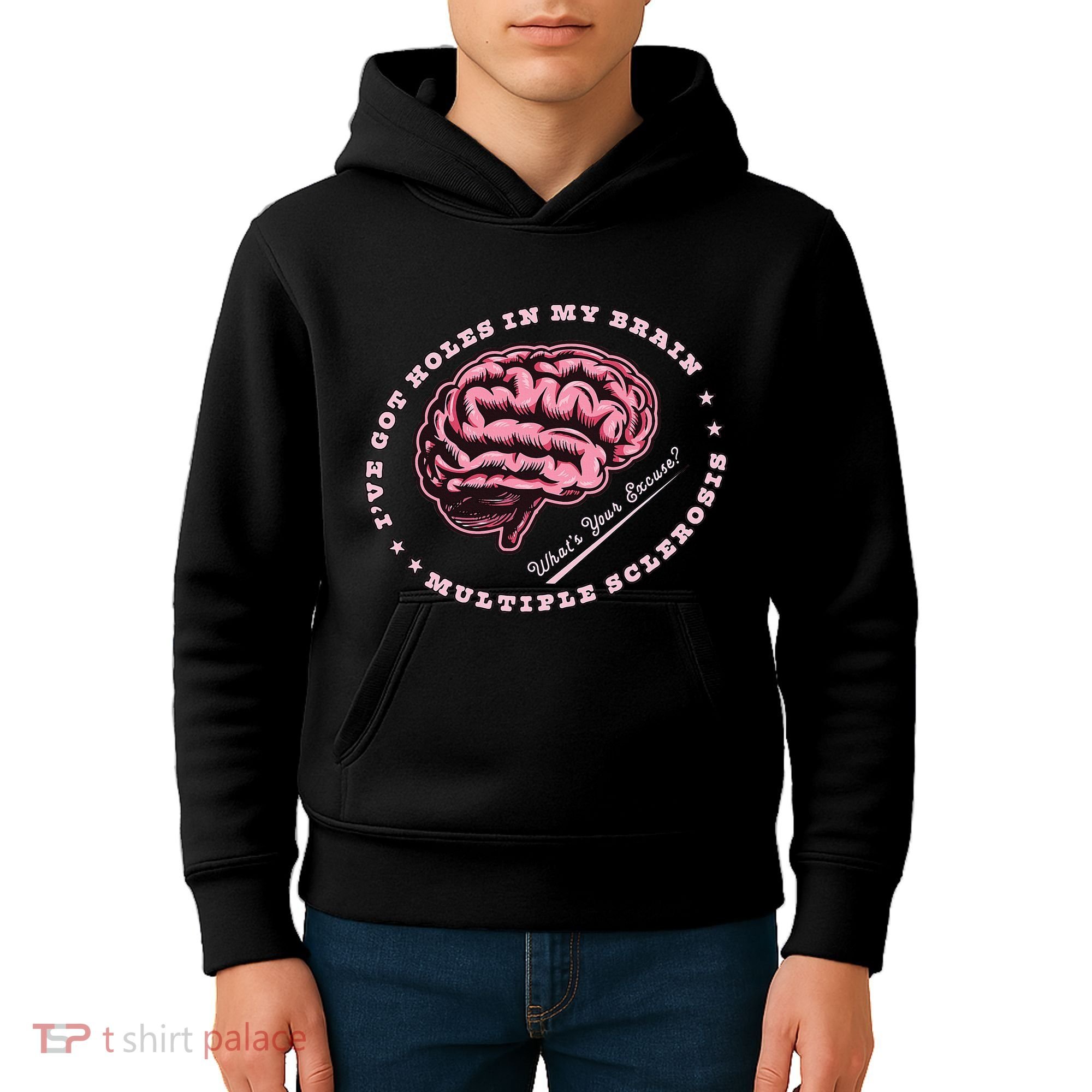 IVe Got Holes In My Brain Ms Multiple Sclerosis Awareness Kids Hoodie