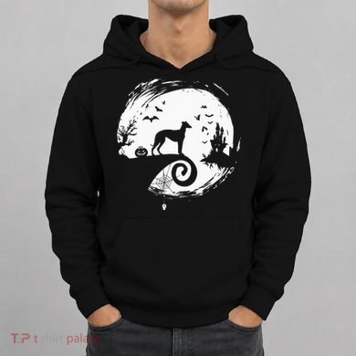 Italian Greyhound Halloween Costume Moon Silhouette Hoodie