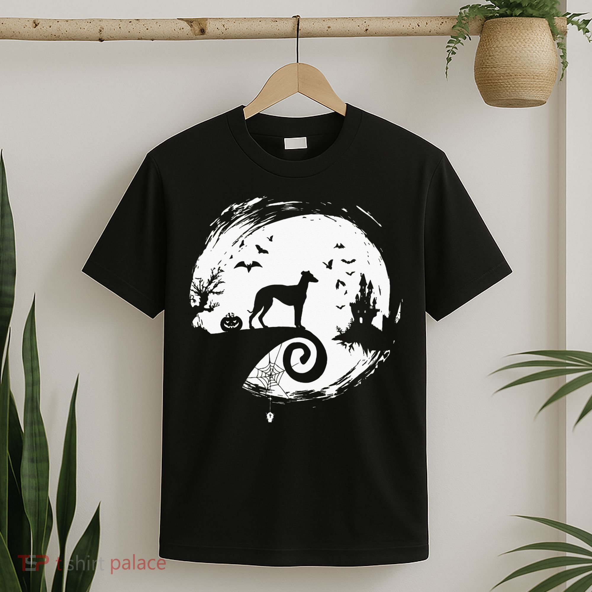 Italian Greyhound Halloween Costume Moon Silhouette T-Shirt