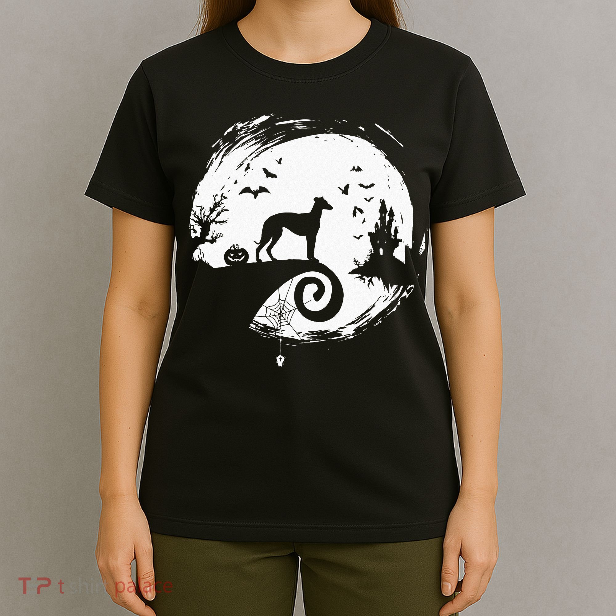 Italian Greyhound Halloween Costume Moon Silhouette T-Shirt