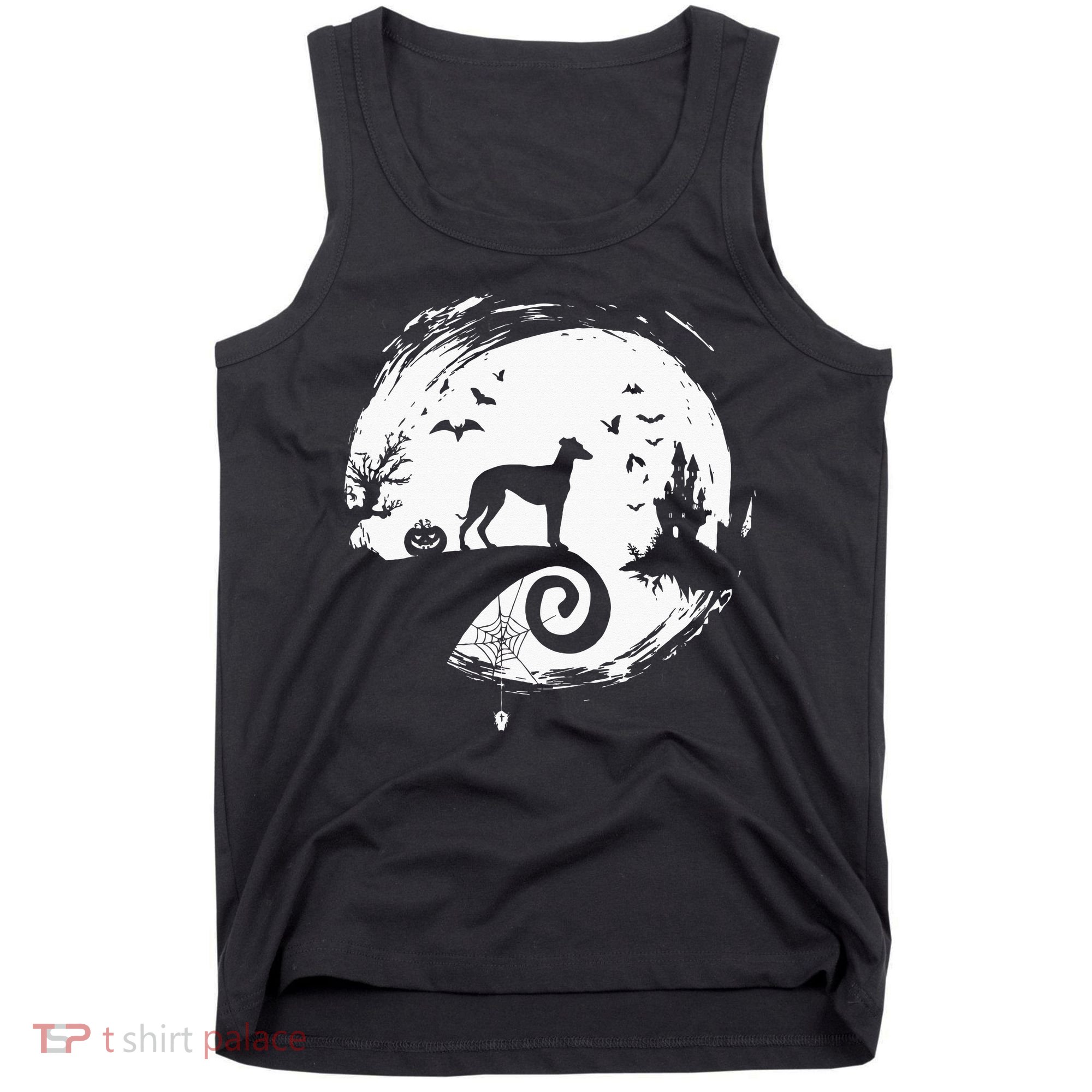 Italian Greyhound Halloween Costume Moon Silhouette Tank Top