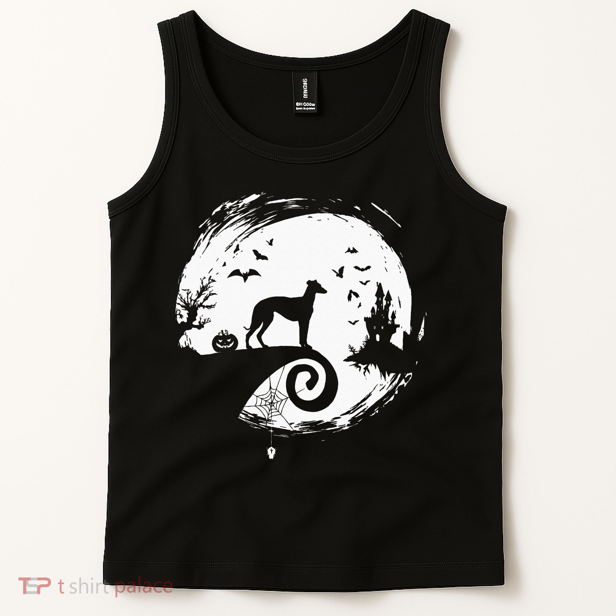 Italian Greyhound Halloween Costume Moon Silhouette Tank Top