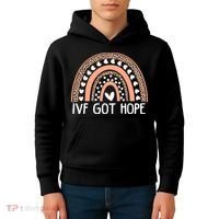 IVF Got Hope Inspiration Rainbow IVF Mom Fertility Surrogate Kids Hoodie thumb 4