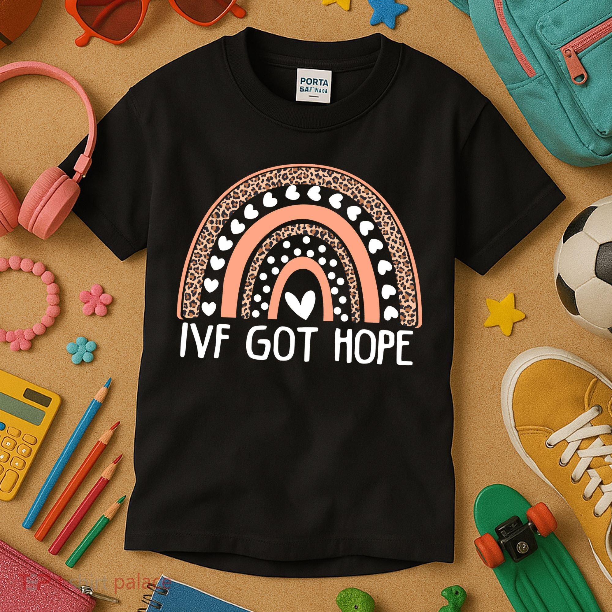 IVF Got Hope Inspiration Rainbow IVF Mom Fertility Surrogate Kids T-Shirt