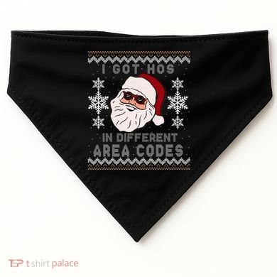 I Got Hos In Different Area Codes Funny Christmas Sweater USA-Made Doggie Bandana