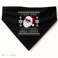 I Got Hos In Different Area Codes Funny Christmas Sweater USA-Made Doggie Bandana thumb 0