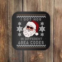 I Got Hos In Different Area Codes Funny Christmas Sweater Coaster thumb 0