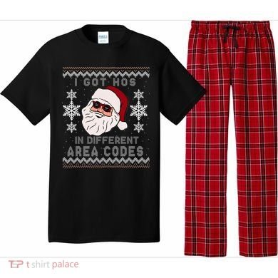 I Got Hos In Different Area Codes Funny Christmas Sweater Pajama Set