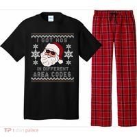 I Got Hos In Different Area Codes Funny Christmas Sweater Pajama Set thumb 0