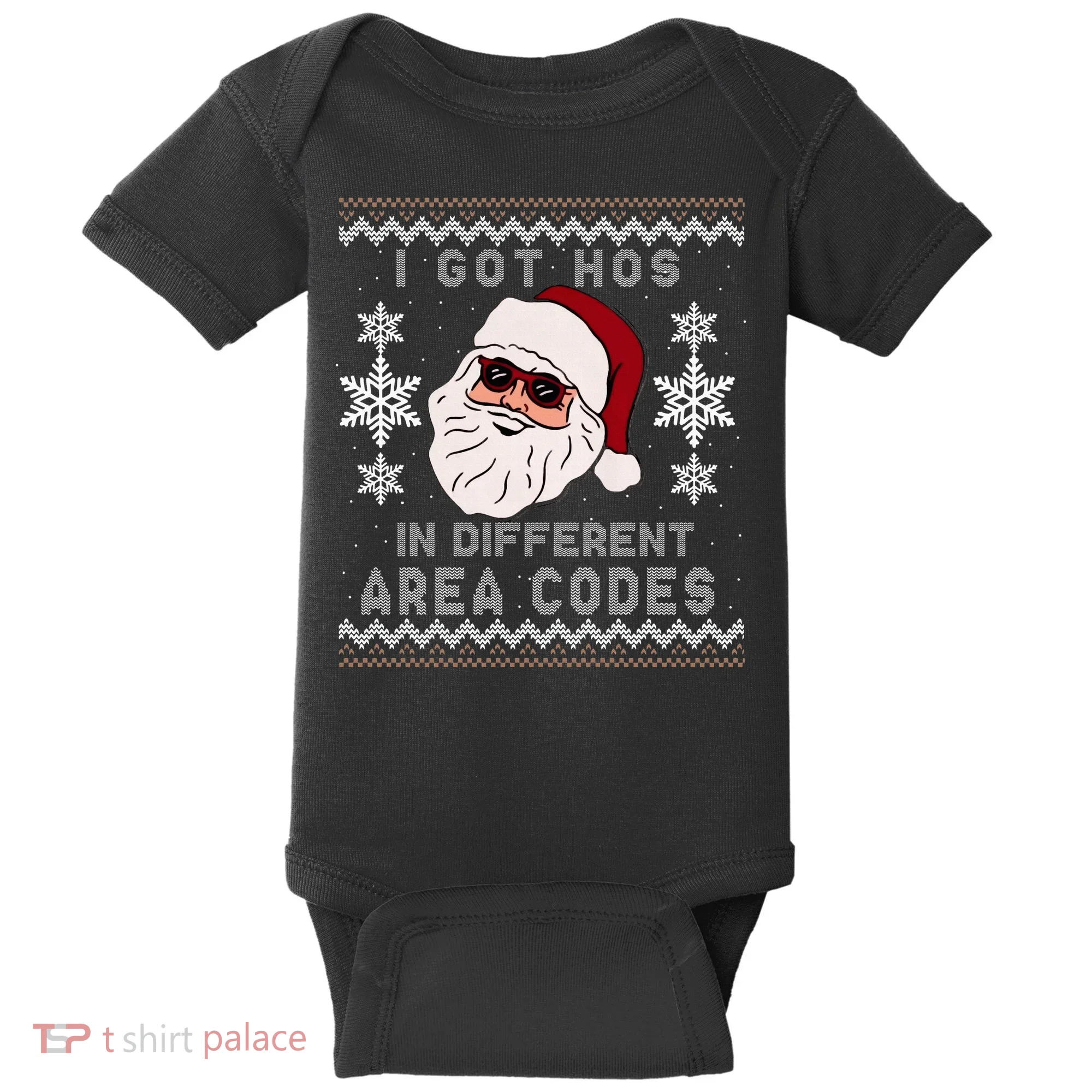 I Got Hos In Different Area Codes Funny Christmas Sweater Baby Bodysuit