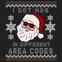 I Got Hos In Different Area Codes Funny Christmas Sweater Hat thumb 2