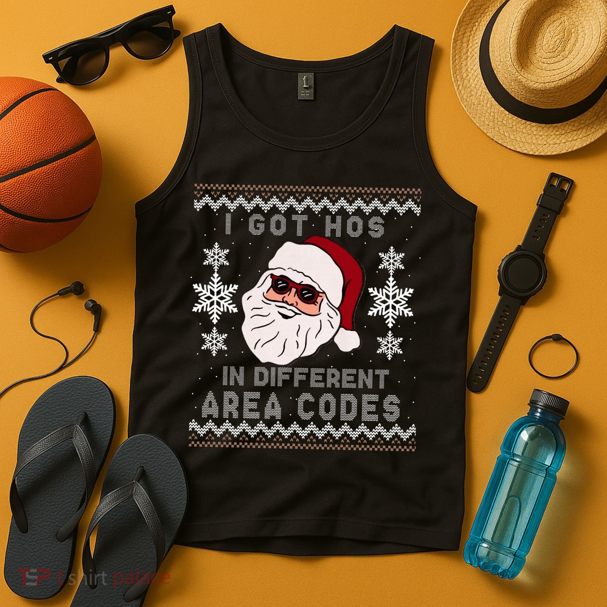 I Got Hos In Different Area Codes Funny Christmas Sweater Tank Top